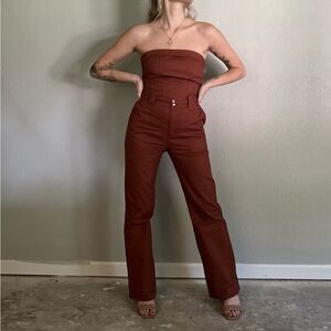 Women's Strapless Top in Rust